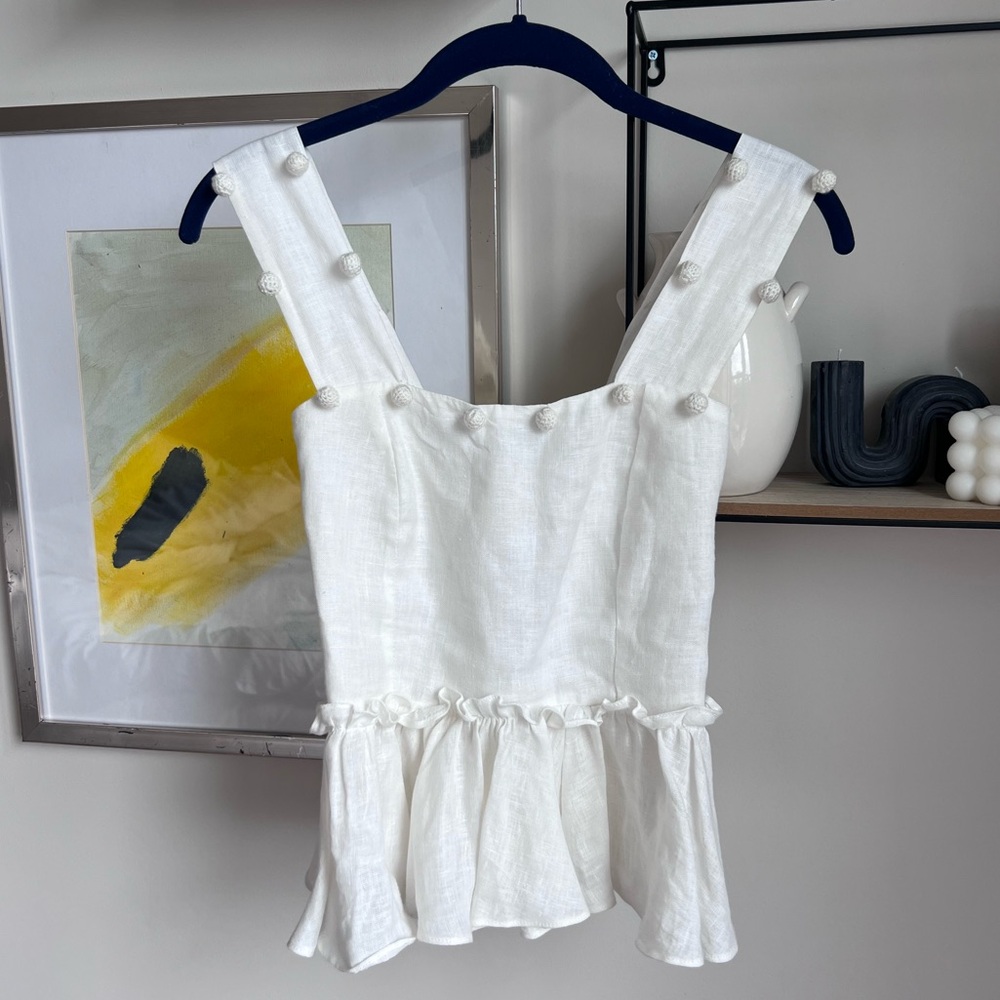 Waimari Ruffle PomPom Tank Top